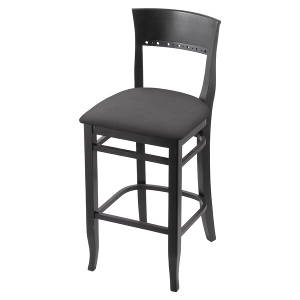 Holland Bar Stool Co 30" Bar Stool, Black Finish, Canter Storm Seat 316030Blk004 - main